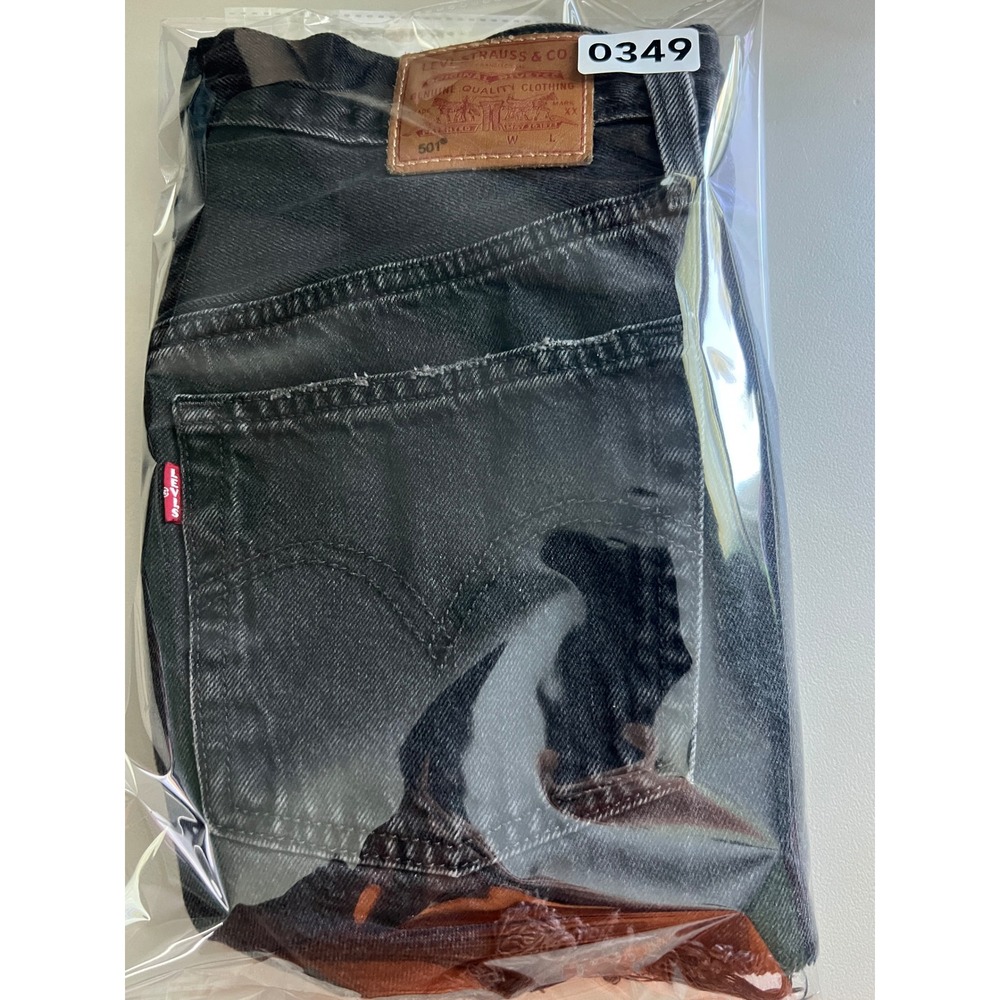 Levis Premium 501 Original Cutoff Shorts Womens 26 Black Distressed High Rise - Picture 15 of 15